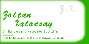 zoltan kalocsay business card